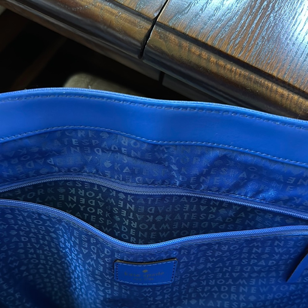 Kate Spade Make a Splash Nautical Blue and White Canvas Tote - Picture 8 of 9
